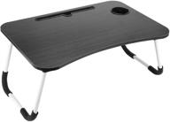 aixmeet foldable laptop desk/table: non-slip portable notebook stand with cup slots for working, video games, and watching on dormitory, couch, sofa, floor, and bed - fully assembled logo