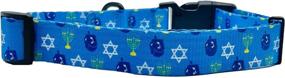 img 3 attached to 🐶 Hanukkah Dog Collar: Cutie Ties in Small, Medium or Large. Adjustable Nylon with Secure Closure & Metal Leash Ring