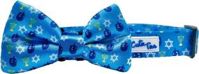 img 4 attached to 🐶 Hanukkah Dog Collar: Cutie Ties in Small, Medium or Large. Adjustable Nylon with Secure Closure & Metal Leash Ring