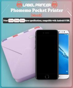 img 3 attached to Phomemo M02S 300DPI Mini Printer: Pocket Bluetooth Smart Phone Printer with 🖨️ 6 Rolls of Thermal Sticker Label Paper in Gift Box Set - Purple