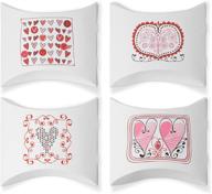 ❤️ clearstory valentines day pillow boxes: elegant gift card holders, jewelry & candy pouches with heart shaped illustrations - set of 4 logo