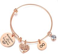 🌳 azora family tree bracelet: perfect gift to express love for mom on mother's day or birthday - stainless steel charm bangle logo