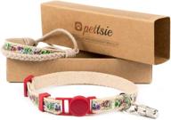 🐾 pettsie cat kitten collar - breakaway safety & friendship bracelet with id tag tube - 100% cotton for extra safety & comfort - d-ring for accessories - gift box included logo