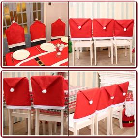 img 2 attached to 🎅 Festive Santa Hat Chair Back Covers for Xmas Dinning Decoration – Set of 6 Christmas Chair Covers for Holiday Party Decor