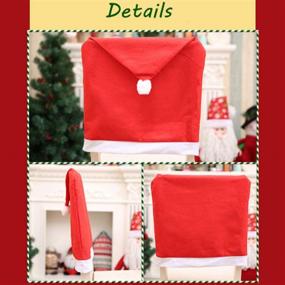 img 1 attached to 🎅 Festive Santa Hat Chair Back Covers for Xmas Dinning Decoration – Set of 6 Christmas Chair Covers for Holiday Party Decor