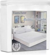 🌊 waterproof queen size mattress protector cover - noiseless, breathable & soft terry bed encasement for adults, kids, and pets - fits mattresses up to 21 inches logo