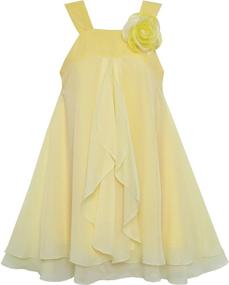 img 2 attached to Chiffon Flower Sleeveless Halter Dress for Girls - Trendy Girls' Clothing