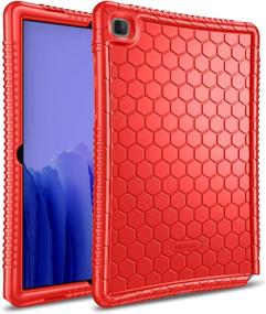 img 4 attached to Fintie Silicone Case for Samsung Galaxy Tab A7 10.4 2020 Model (SM-T500/T505/T507): Kid-Friendly Honeycomb Series, Lightweight Shockproof Cover in Red