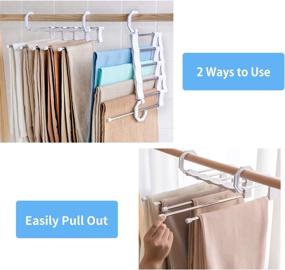 img 3 attached to 👖 SOSOPIN 5 Tiered Pants Hangers: Space-Saving Open Ended Solution for Clothes Organization – Gray (Set of 2)