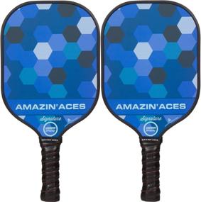 img 3 attached to USAPA Approved Amazin' Aces Signature Pickleball Paddle Set - Graphite Face & Polymer Core - Premium Grip - Includes Paddles, Balls, Paddle Covers, Bag & eBook - 2 Paddle Set (Blue & Blue)