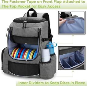 img 3 attached to DSLEAF Disc Golf Backpack: Spacious 24-26 Disc Capacity, Comfortable Padding, Waterproof Material - Ideal Frisbee Golf Bag