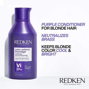 img 2 attached to Redken Color Extend Blondage пурпурный кондиционер: эффективное средство для нейтрализации желтизны и увлажнения волос для блондинок с помощью чистых фиолетовых пигментов.