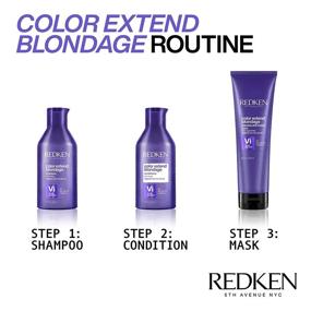 img 1 attached to Redken Color Extend Blondage пурпурный кондиционер: эффективное средство для нейтрализации желтизны и увлажнения волос для блондинок с помощью чистых фиолетовых пигментов.