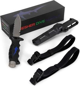 img 3 attached to Premium Titanium Dive Knife with Leg Strap and Sheath - 🔪 Serrated Edges - Lightweight Scuba and Snorkeling Gear - Underwater Equipment and Accessories