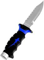 premium titanium dive knife with leg strap and sheath - 🔪 serrated edges - lightweight scuba and snorkeling gear - underwater equipment and accessories logo