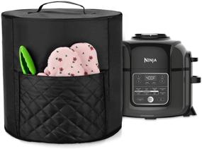 img 4 attached to 🍲 Luxja Pressure Cooker Cover for Ninja Foodi 6.5 and 8 Quart – Dust Cover with Top Handle (Wipeable Foil Lining, Black)