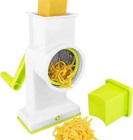 img 3 attached to 🔪 Effortlessly Grate, Shred, and Slice: Southern Homewares 2 in 1 Deluxe Hand Crank Rotary Drum Grater Shredder Slicer Kitchen Tool for Cheese, Fruits, Vegetables, and Nuts