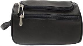 img 3 attached to 🧳 Piel Leather U-Zip Travel Toiletry Kit in Black, Universal Size