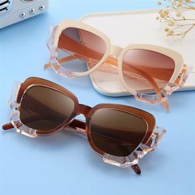 img 3 attached to Sunglasses Irregular Cateye Rhinestone Sparkling