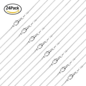 img 3 attached to 🔗 Premium Quality: Outus 24 Pack 1.2mm Silver Plated Snake Chain Necklaces with Clasp – Ideal for Jewelry Making, 24 Inches in Length