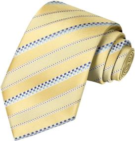 img 4 attached to KissTies Yellow Summer Striped Necktie Men's Accessories in Ties, Cummerbunds & Pocket Squares