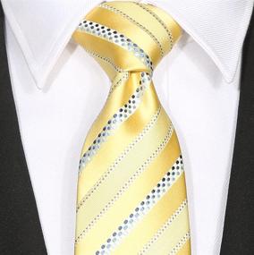 img 3 attached to KissTies Yellow Summer Striped Necktie Men's Accessories in Ties, Cummerbunds & Pocket Squares