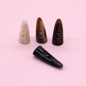 img 1 attached to 🧵 AUEAR 40-Pack Resin Toggle Buttons: Stylish 2x4 Inch Two-Hole Horn Tooth Shape Buttons for Sewing and DIY Accessories - Explore Now!