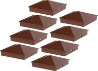 4x4 aluminum pyramid post cap cover for wood posts (brown, pack of 8) logo