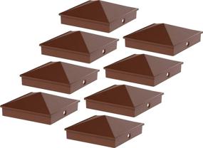 img 4 attached to 4x4 Aluminum Pyramid Post Cap Cover for Wood Posts (Brown, Pack of 8)