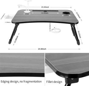 img 2 attached to 🛏️ Versatile Bed Table for Laptops & More: Laptop Desk with Cup Holder, Storage Drawer, USB Charging Port, USB Light Fan - Ideal for Eating, Reading & Watching Movies on Bed