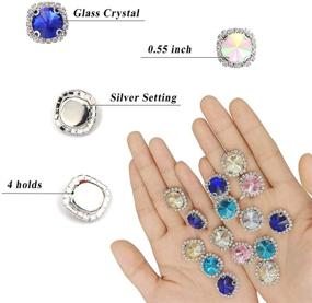 img 3 attached to 20pcs Sew On Crystals Glass Rhinestone Buttons Embellishments with Diamond, Flat Back Rhinestones for Clothing Wedding Bouquet - White