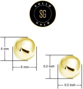 img 1 attached to 🔸 SOLIDGOLD - 14K Gold Filled 5mm Ball Stud Earrings - Set of 2-3 Pairs in Yellow, Rose, and White Gold