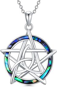 img 4 attached to Sterling Pentagram Necklace Jewelry Pentacle