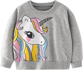 img 4 attached to 👧 Toddler Baby Girls Winter Sweatshirts - Casual Pullover Crewneck Long Sleeve Tops Shirts Clothes, Sizes 3T-8T