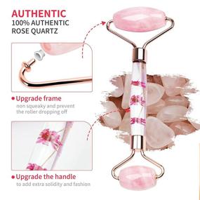 img 2 attached to Enhance Your Skincare Routine with Rose Quartz Guasha Tool, Jade Roller, and Gua Sha Set for Face and Eye Massage