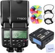 godox tt600 hss 1/8000s 2.4g wireless gn60 flash speedlite with 📸 built-in x system receiver, x2t-c trigger transmitter - compatible with canon cameras (2pcs) logo