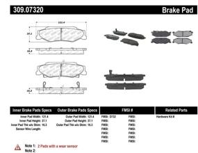 img 3 attached to Улучшенные спортивные тормозные колодки с шимами и оборудованием - StopTech 309.07320.