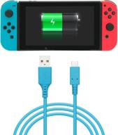 🔌 10ft blue charging cable for nintendo switch/switch lite/switch oled, charger for nintendo switch and switch lite, samsung galaxy s9 s8 note 8 lg v20 v30 oneplus 5 3t & more usb c devices logo