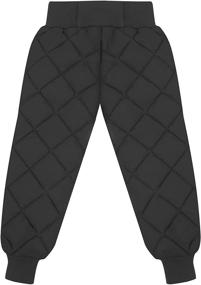 img 3 attached to 🏻 Kids Winter Snow Pants - Happy Cherry Baby Puffer Down Trousers with Fleece Lining, Perfect for Boys and Girls