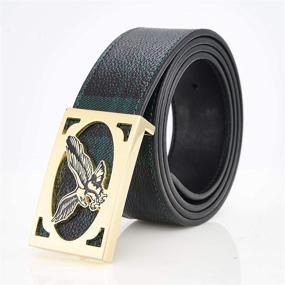 img 3 attached to Fashion Comfort Leather Luxury Grey Silver Men's Accessories in Belts
