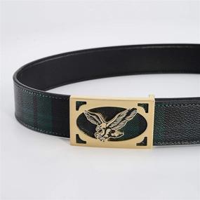 img 2 attached to Fashion Comfort Leather Luxury Grey Silver Men's Accessories in Belts