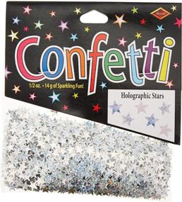 img 1 attached to ✨ Sparkle Up Your Party with Beistle Silver Confetti Holographic Stars Cutout - 1 Pack / .5oz