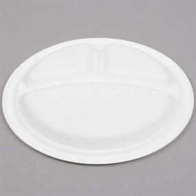 img 2 attached to 🌿 [125 Pack] Biodegradable and Compostable 9 Inch Bagasse Plates - Round White Disposable Sugarcane Plates with 3 Compartments for Dinner Wedding, Heavy Duty Microwavable Eco-Friendly Paper Plastic Foam Alternative