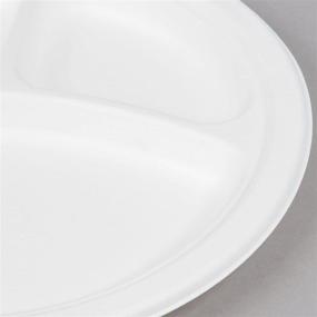 img 3 attached to 🌿 [125 Pack] Biodegradable and Compostable 9 Inch Bagasse Plates - Round White Disposable Sugarcane Plates with 3 Compartments for Dinner Wedding, Heavy Duty Microwavable Eco-Friendly Paper Plastic Foam Alternative