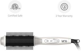 img 2 attached to Lena Curling Iron Brush - Anti-Scald Ceramic Curler, 1.4 Inch Volumizing Iron with Adjustable Temperature - Auto Shut Off - PTC Heater - Bonus Drawstring Travel Pouch (Package May Vary)