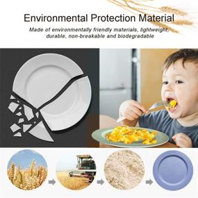 img 1 attached to 🌾 Set of 6 Assorted Color 10 Inch Wheat Straw Plastic Plates - Dishwasher & Microwave Safe, Reusable, Unbreakable, Lightweight - Eco-Friendly & BPA Free for Kids, Toddlers & Adults