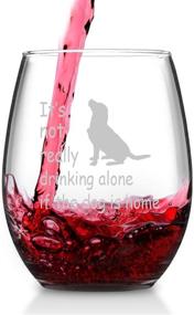 img 3 attached to It's Not Drinking Alone If The Dog is Home - Funny Stemless Wine Glass Set of 2 - Perfect for Dog Lovers, Dog Mom, Pet Lover, and Dog Owners - 15 Oz Capacity