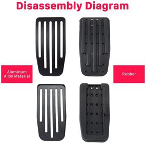 img 1 attached to 🚗 Performance Aluminum Pedal Covers Set for Tesla Model 3 Model Y - Carwiner Foot Pedal Pads Accessories (Black)