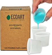 🎨 ecoart solutions 1 унция пиалы для заливки - измерение, смешивание и заливка смолой, краской, эпоксидкой и акрилом с легкостью - набор из 4 многоразовых силиконовых кубков с измерением в унциях логотип