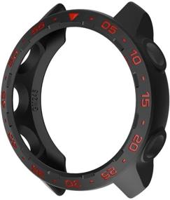 img 3 attached to Защитный чехол SIKAI из ТПУ для умных часов Garmin Forerunner 245, ударопрочный чехол против царапин для защиты экрана Garmin 245, легкий, многоцветный (черно-красный)